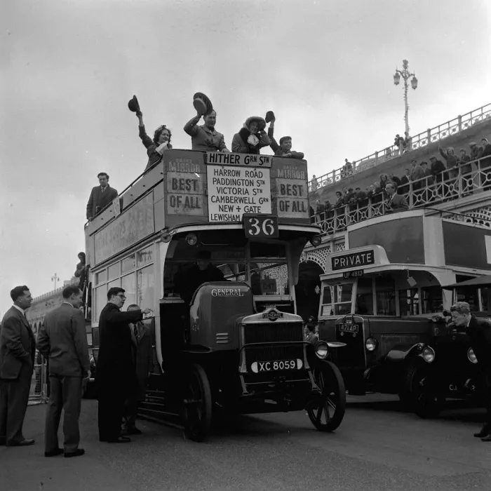 Framed Print : Old Commercial Vehicles - May 1962 take part in the London to Brighton run