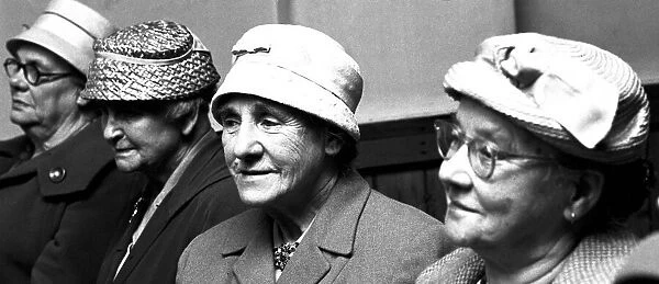 Old ladies wearing hats. 16th August 1962