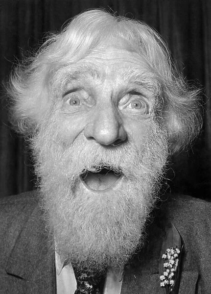 Old man with eyes wide open, looking into camera 25th May 1950
