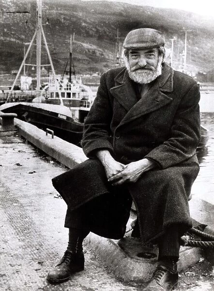 Old Man sitting at harbour circa 1950 For sale as Framed Prints, Photos ...