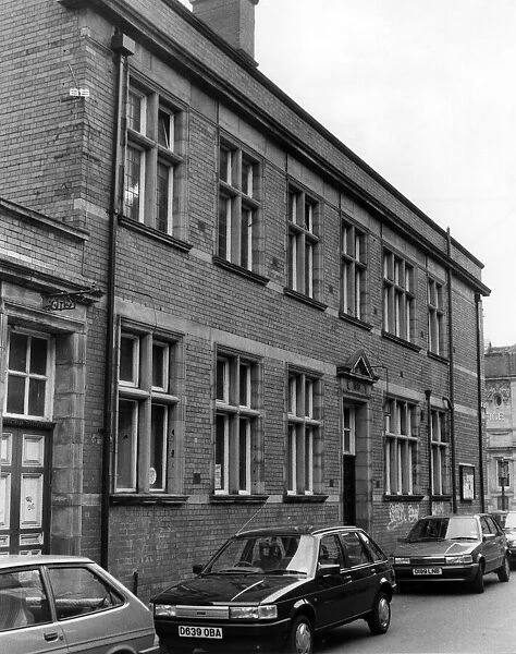 The old Police Station behind the Town Hall, Hyde, Greater Manchester. 2nd February 1989
