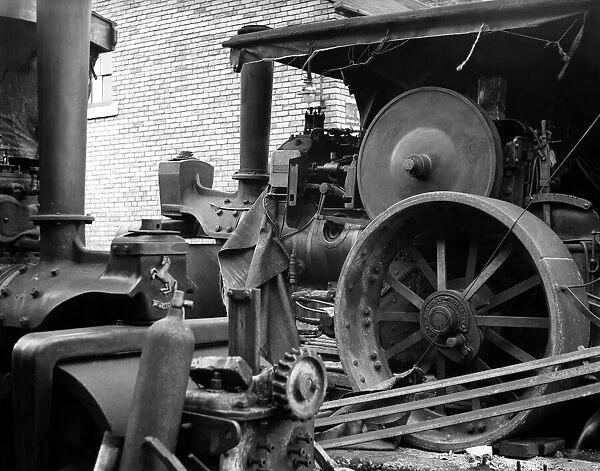 Some old steam rollers lying in wait to be renovated on 4th February 1961