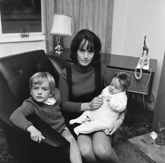 Framed Print : Olga Fullaway, mother of two, aged 31, pictured with children Framed Print : Olga Fullaway, mother of two, aged 31, pictured with children