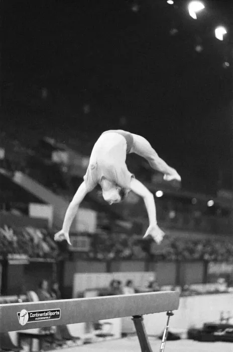 Framed Print : Olga Korbut training ahead of the Daily Mirror Sponsored Gymnastics World Cup