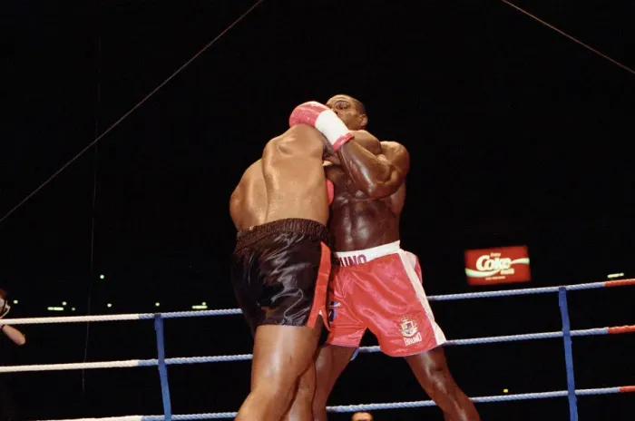 Framed Print : Oliver McCall vs. Frank Bruno, billed as The Empire Strikes Back Framed Print : Oliver McCall vs. Frank Bruno, billed as The Empire Strikes Back