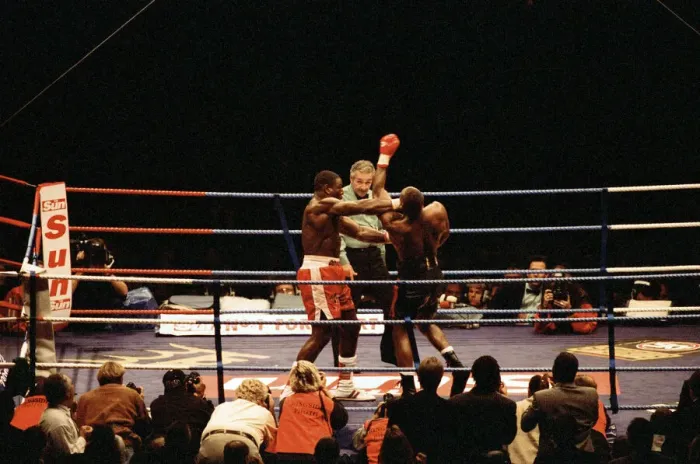 Framed Print : Oliver McCall vs. Frank Bruno, billed as The Empire Strikes Back Framed Print : Oliver McCall vs. Frank Bruno, billed as The Empire Strikes Back