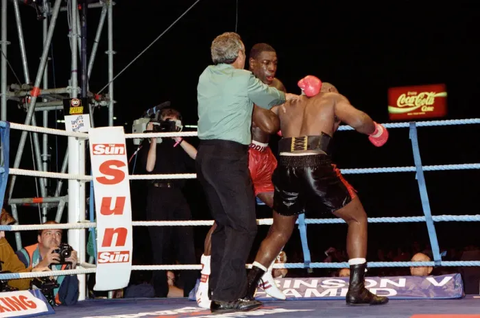 Framed Print : Oliver McCall vs. Frank Bruno, billed as The Empire Strikes Back Framed Print : Oliver McCall vs. Frank Bruno, billed as The Empire Strikes Back