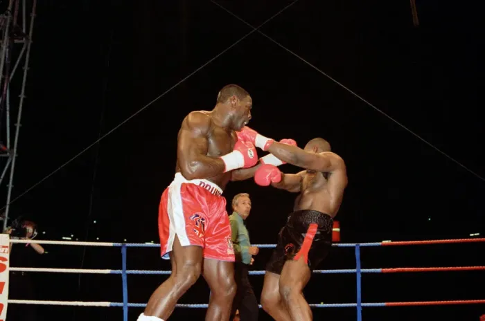 Framed Print : Oliver McCall vs. Frank Bruno, billed as The Empire Strikes Back Framed Print : Oliver McCall vs. Frank Bruno, billed as The Empire Strikes Back