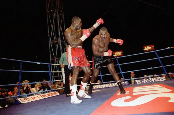 Framed Print : Oliver McCall vs. Frank Bruno, billed as The Empire Strikes Back Framed Print : Oliver McCall vs. Frank Bruno, billed as The Empire Strikes Back