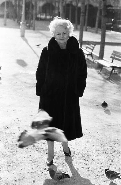 Olivia de Havilland near her home in Paris. 10th December 1987