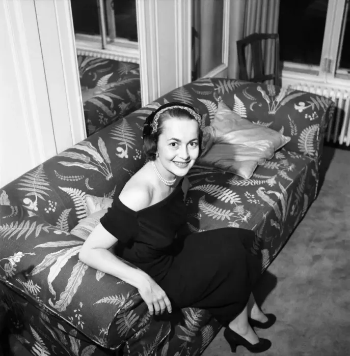 Framed Print : Olivia De Havilland seen here with her son. May 1953 D2326 Framed Print : Olivia De Havilland seen here with her son. May 1953 D2326