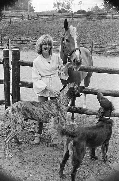 Olivia Newton John, singer and actor, pictured at home in Malibu, California, America