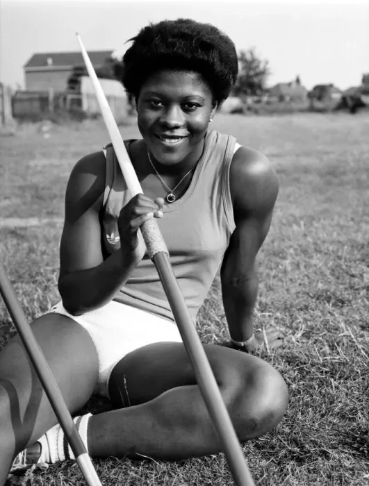 Framed Print : Olympic and Commonwealth Javelin thrower Tessa Sanderson of Wednesfield, Staffs Framed Print : Olympic and Commonwealth Javelin thrower Tessa Sanderson of Wednesfield, Staffs