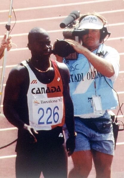 Olympic Games 1992 Ben Johnson after competing in the 100 metres heat