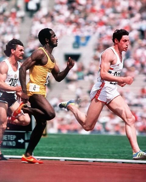 Olympic Games Alan Wells leads Don Qurrie in the first heat of the 100 metres Dbase MSI