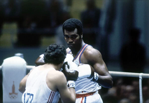 Olympic Games Moscow 1980 Boxing. Tefilio Stevenson of Cuba