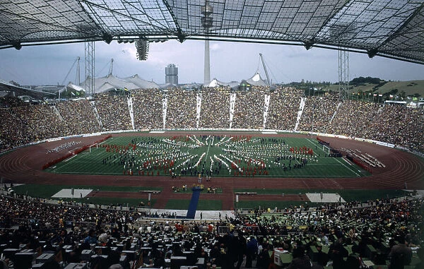 The Olympic Stadium in Munich pictured before the start of the third