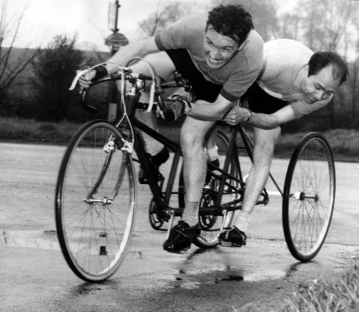 Framed Print : Open Tandem 30 Race near Bishops Stortford May 1960 Dennis Kohlman (front left Framed Print : Open Tandem 30 Race near Bishops Stortford May 1960 Dennis Kohlman (front left