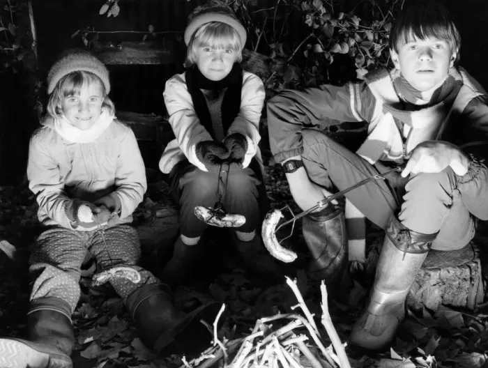 Framed Print : The original bonfire night banger. Children at a private Merseyside bonfire night part Framed Print : The original bonfire night banger. Children at a private Merseyside bonfire night part