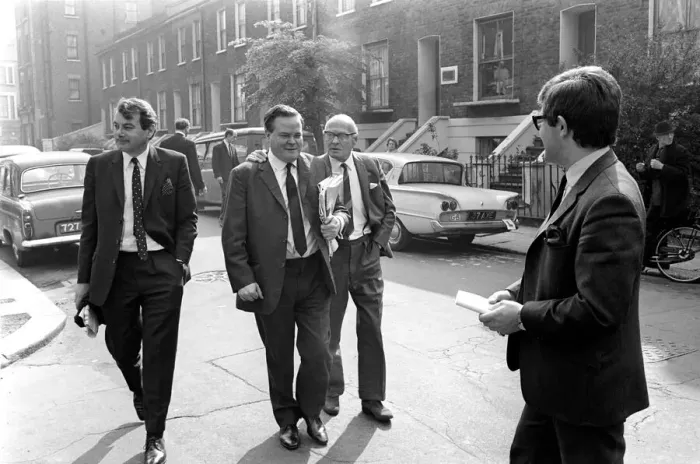 Framed Print : Outside West London Magistrates Court where Rolling Stones Brian Jones appeared with Framed Print : Outside West London Magistrates Court where Rolling Stones Brian Jones appeared with