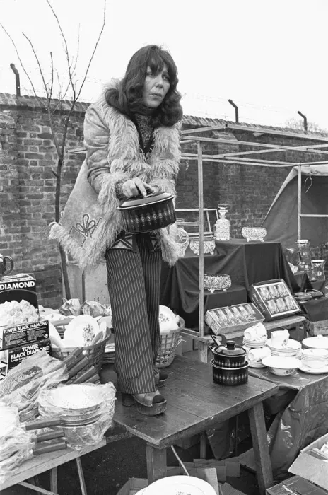 Framed Print : The Oval Sunday Market Circa May 1970 China and kitchenware stall Framed Print : The Oval Sunday Market Circa May 1970 China and kitchenware stall