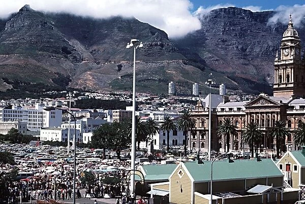 Overlooking Grand Parade market in central Capetown