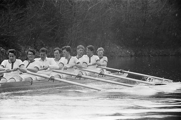 The Oxford University Rowing Crew in training for the forthcoming Oxford v Cambridge Boat