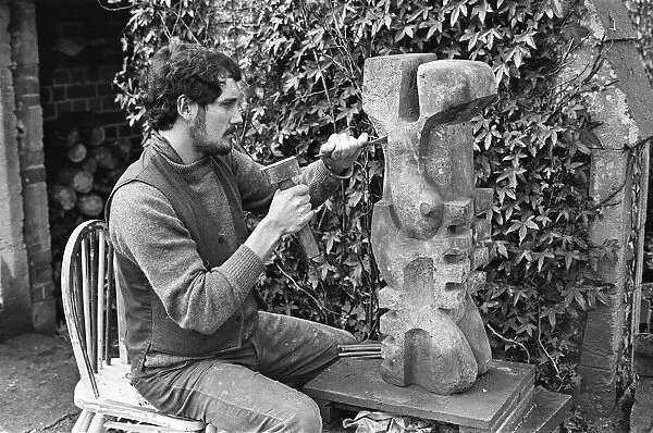 Oxfordshire sculptor John Buckley seen here at work in his Wallingford studio