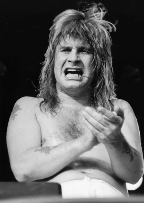 Framed Print : Ozzy Osbourne singer with Black Sabbath pop rock group in 1981