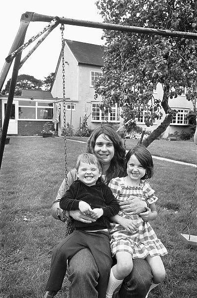Ozzy Osbourne singer with the Heavy Metal band Black Sabbath seen here at home with his