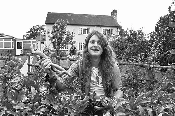 Ozzy Osbourne singer with the Heavy Metal band Black Sabbath seen here at home in his