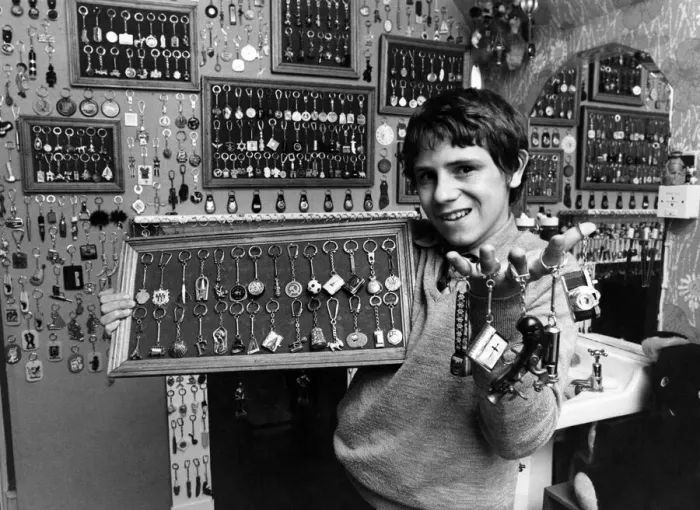 Framed Print : Paco is lord of the rings. Schoolboy Paco Irquierdo-Alvarez with his collection of key