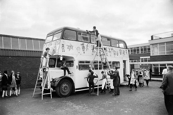 Paddington playmobile on a double decker bus. Boys of Paddington Comprehensive School