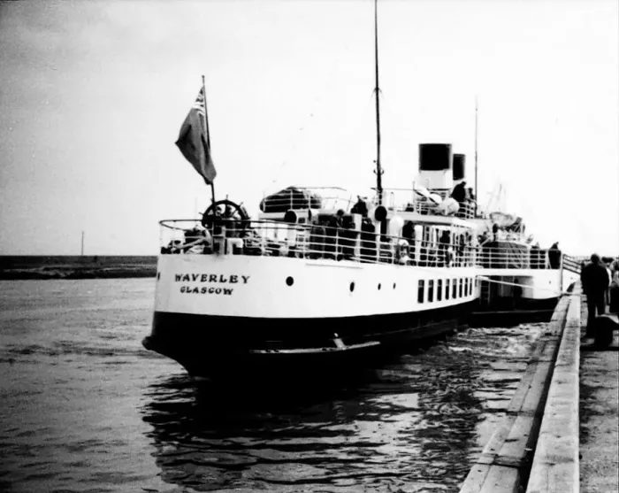 Framed Print : The paddle steamer Waverley, at Blyth, in May 1983, for a visit Framed Print : The paddle steamer Waverley, at Blyth, in May 1983, for a visit
