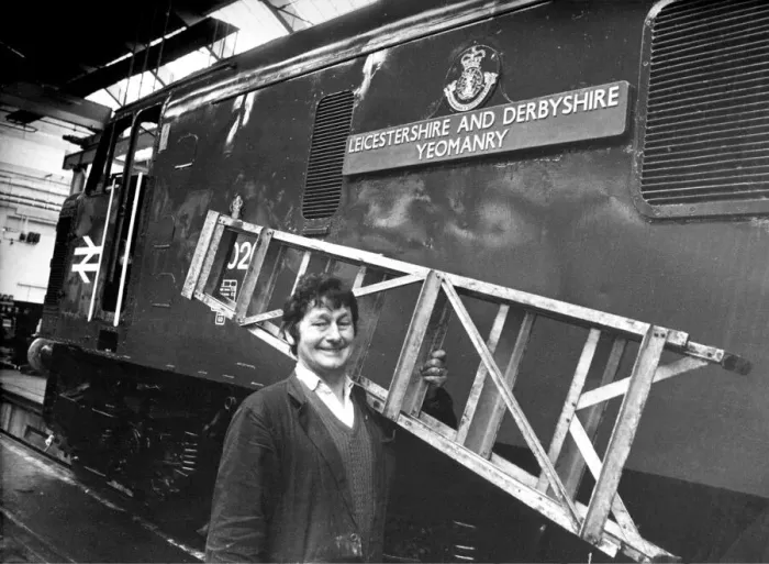 Framed Print : Painter Jack Savage has painted a new nameplate for the 22 year old blue Framed Print : Painter Jack Savage has painted a new nameplate for the 22 year old blue
