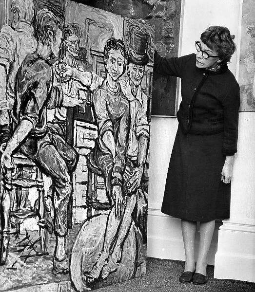 A painting on display by former Beatle Stuart Sutcliffe, Liverpool. 20th November 1963