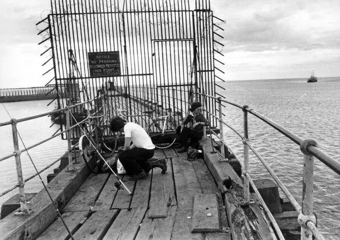 Framed Print : A pair of young anglers prepare to enjoy a quite afternoon fishing on Blyth Pier Framed Print : A pair of young anglers prepare to enjoy a quite afternoon fishing on Blyth Pier
