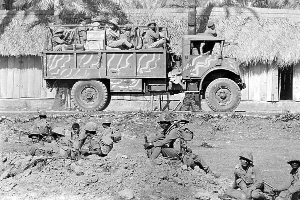 Pakistani war scenes in Calcutta - December 1971 soldiers on an army truck