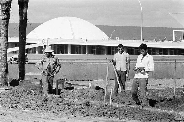 The palace of the National Congress, under construction, Brasilia, Brazil