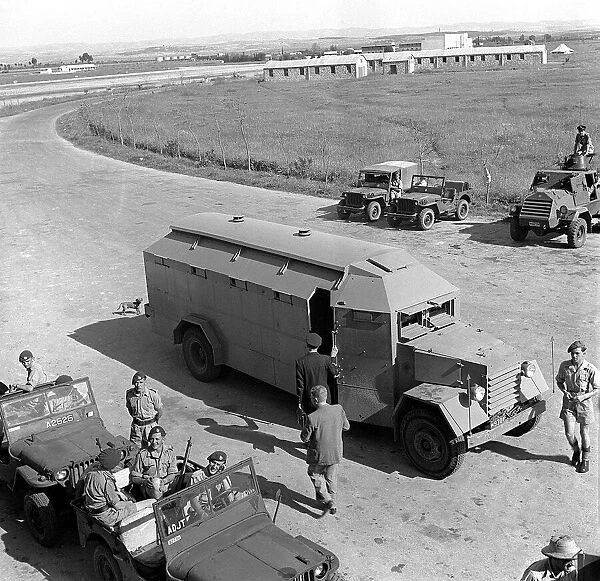 Palestine British Army 1947 Soldiers of the British Army prepare to escort an
