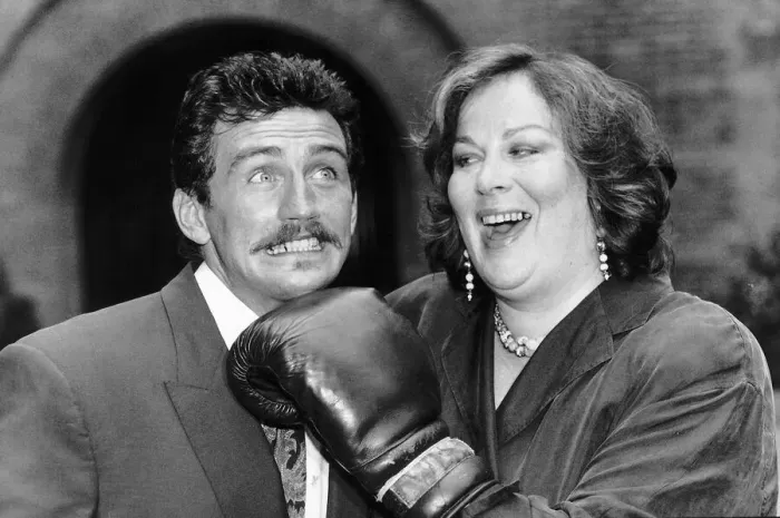 Framed Print : Pam Ferris actress with Barry McGuigan stars in Darling Buds of May