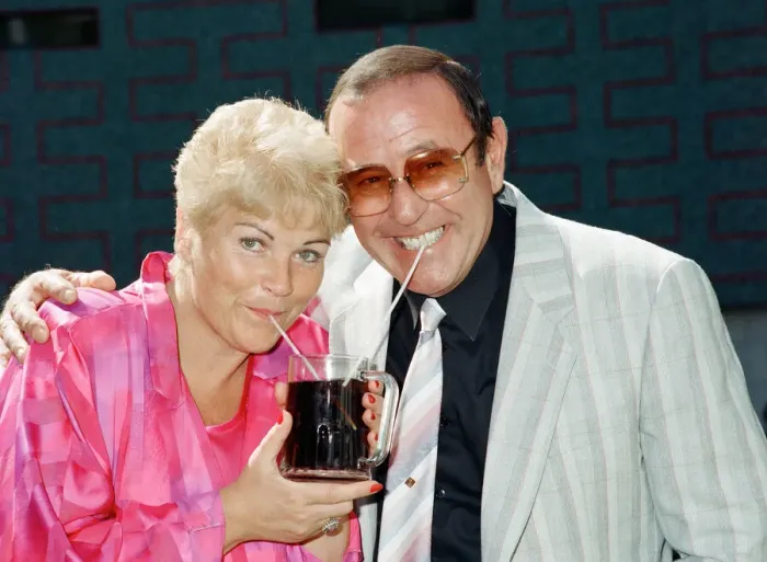 Framed Print : Pam St. Clement and Mike Reid who play Pat and Frank Butcher in the television soap Framed Print : Pam St. Clement and Mike Reid who play Pat and Frank Butcher in the television soap