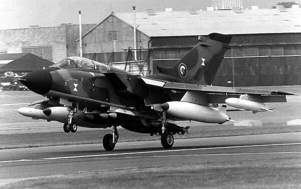 A Panavia Tornado, twin-engine, variable-sweep wing multi role combat aircraft