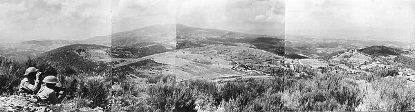 Panorama from Monte Castiglione with Ghurka positions. The area is 2