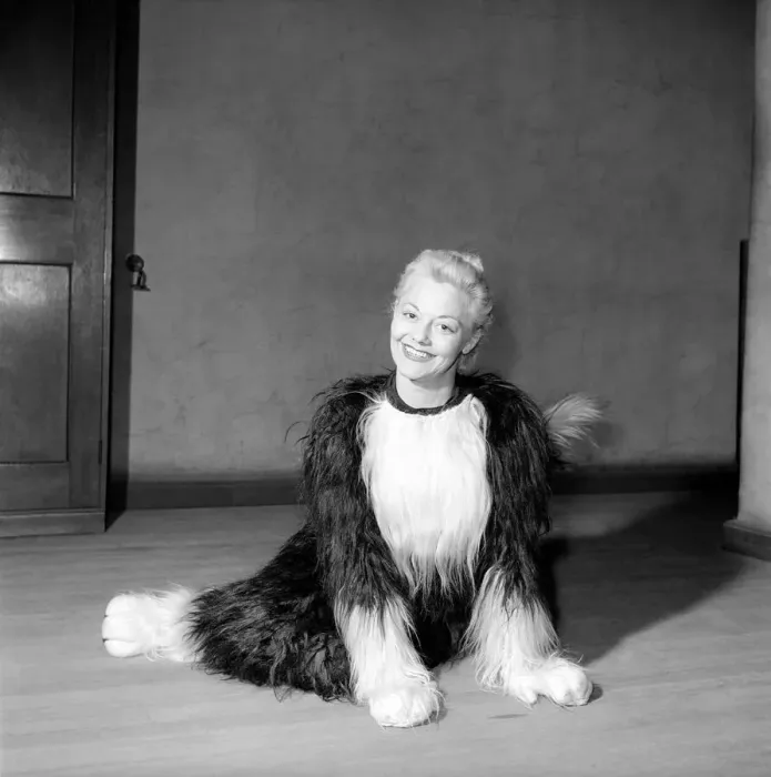 Framed Print : Pantomime cat: Actress Jeanie Craig as Tommy the cat in Dick Whittington. December 1956 Framed Print : Pantomime cat: Actress Jeanie Craig as Tommy the cat in Dick Whittington. December 1956