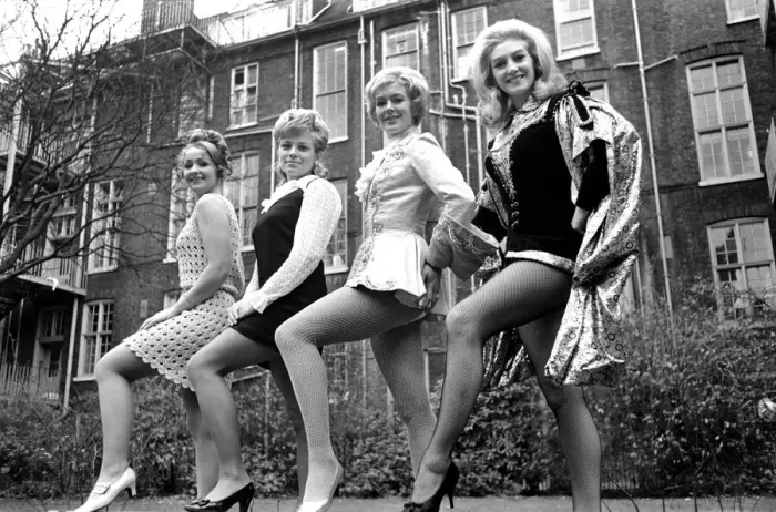 Framed Print : On parade in London were eight of the loveliest legs in pantomime belonging to Joyanne