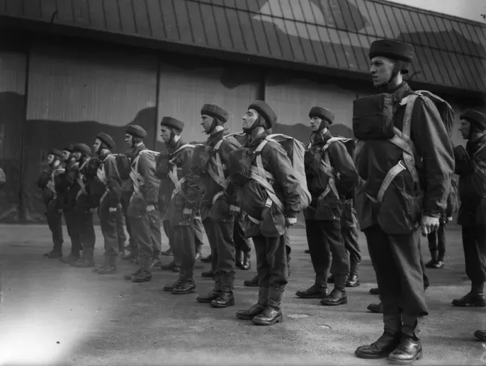 Framed Print : Paratroop Training in Manchester. England. World War Two Framed Print : Paratroop Training in Manchester. England. World War Two
