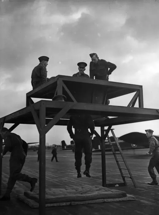 Framed Print : Paratroop Training in Manchester. England. World War Two Framed Print : Paratroop Training in Manchester. England. World War Two