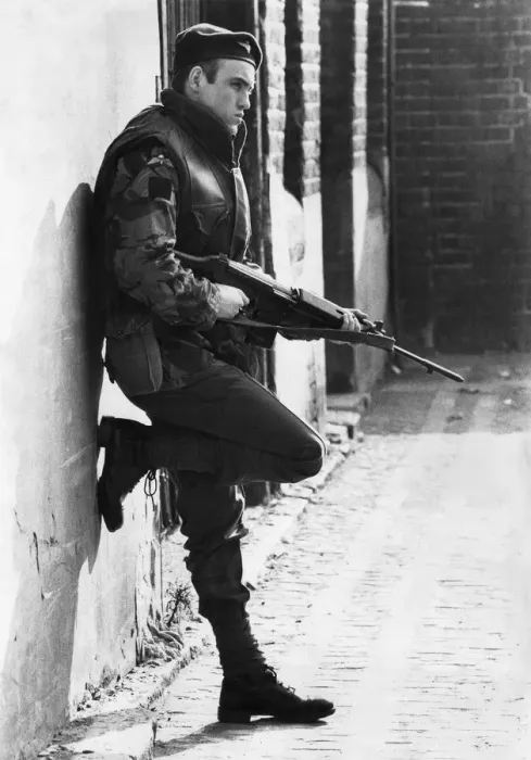 Framed Print : Paratrooper Special: Soldier says: On patrol the street becomes a living animal Framed Print : Paratrooper Special: Soldier says: On patrol the street becomes a living animal
