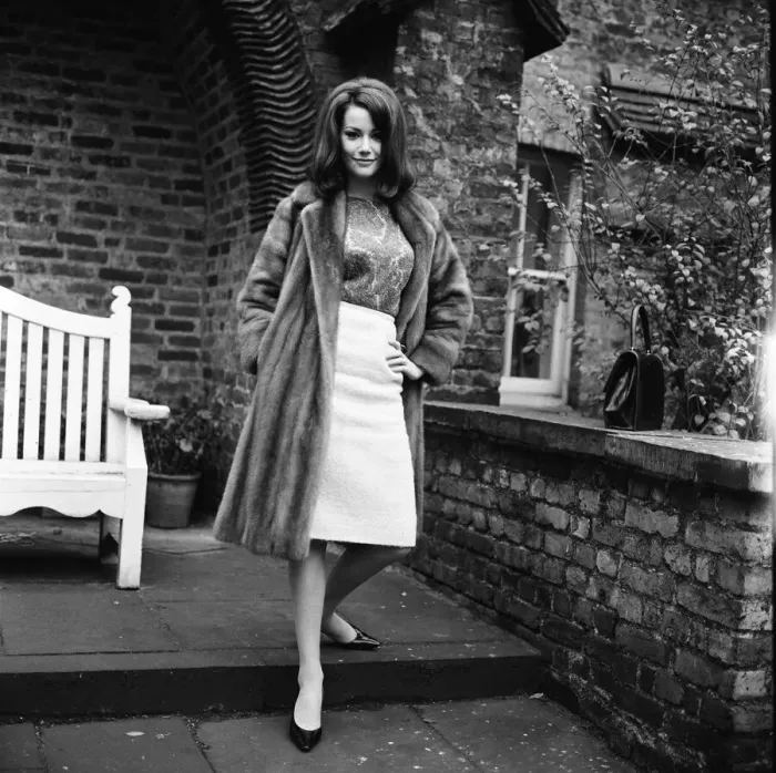 Framed Print : Parisienne actress Claudine Auger who will play Domino in the James Bond film Framed Print : Parisienne actress Claudine Auger who will play Domino in the James Bond film